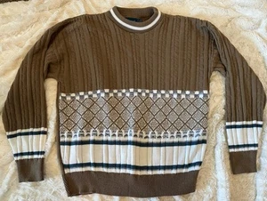 Vintage Towncraft Herren groß Fair Isle Zopfmuster Rundhalsausschnitt Streetwear USA - Bild 1 von 5