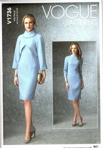 Vogue Patterns V1736 Misses 14 to 22 Jacket and Dress Uncut Sewing Patterns - Picture 1 of 4