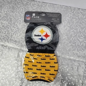 Pittsburgh Steelers NFL Face Cover Mask Black/Gold Camo – Pocket for Filter – Ne - Picture 1 of 3