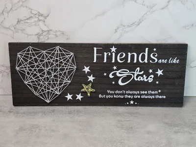 Friends Are Like Stars Decorative Wood Gift Sign 15.5" X 5.75" X 1 " Nail Thread - Image 1 of 4