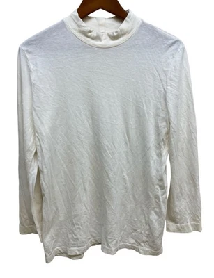 Marisa Christina Top Women’s Small Cream Pima Cotton Mock Neck Stretch - Image 1 of 4