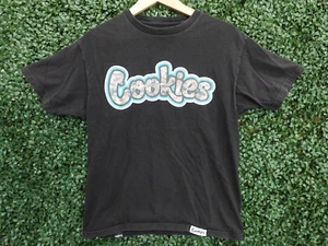 Cookies Graphic Spell Out Logo CKS Crew Neck Black T-Shirt Tee Men's Size M - Picture 1 of 7