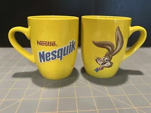 Juego de 2 tazas de café Nestlé Nesquick amarillas 12 onzas raras - Imagen 1 de 7
