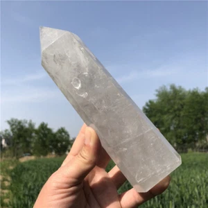 1.54LB Clear quartz Obelisk Natural Reiki Crystal Wand Point Decor Gift XA6179 - Picture 1 of 12