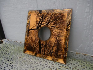 Beveled Bronze 6" Square Mirror W/Center Hole USA Crafts Home Deco Wall - Picture 1 of 5