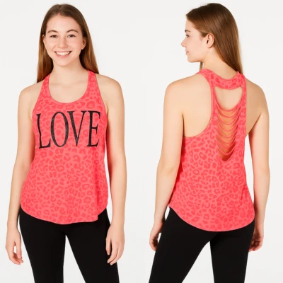 Материал девочка Athletic любовь леопард печать Майка размер M ярко розовый чистый - Изображение 1 из 3