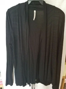 Color Thread Black Corset-Back, Open-Front Cardigan - Picture 1 of 3