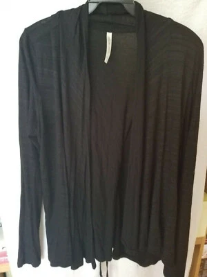 Color Thread Black Corset-Back, Open-Front Cardigan - Image 1 of 3