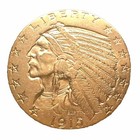 1915 Gold United States $5 Dollar Indian Head Half Eagle Coin | Low Survival