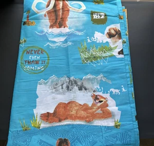 Vtg 2006 Ice Age 2 The Meltdown Flat Twin Sheet Manny Scrat Sid Diego Fabric - Picture 1 of 7