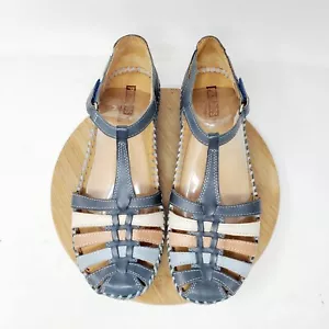 Pikolinos Puerto Vallarta Sandalia Mujer 39 Azul Cuero Correa T Puntera Cerrada Zapatos - Imagen 1 de 14