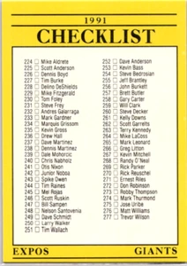 1991 Fleer Checklist #719A - Picture 1 of 2
