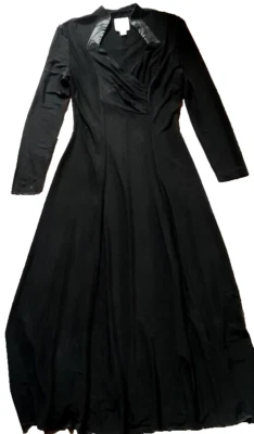 Creations JOSEPH RIBKOFF US-12 Tejido Largo Negro Vestido Fiesta Cóctel Mangas Largas Foto 1 de 4