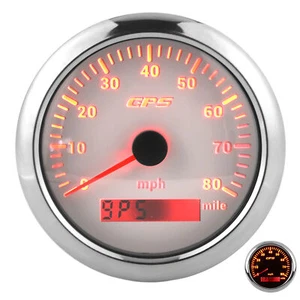 85mm GPS Tachometer 0-80MPH/H Bunte Hintergrundbeleuchtung für Auto Boot Yacht - Bild 1 von 12