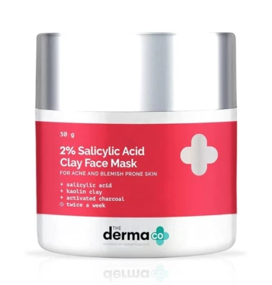 The Derma Co 2% Salisylic Acid Clay Face Mask - 50 gm Free Shipping - Image 1 of 4