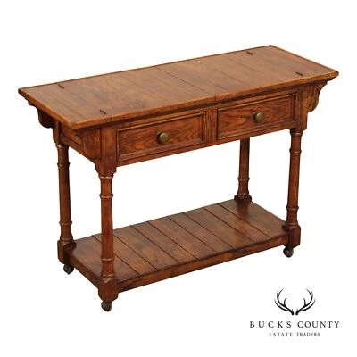 Carrito de servidor Century Furniture vintage de roble abatible Foto 1 de 4