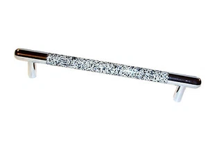 Möbelgriff Metall mit  "Marmor-Granit design"  vernickelt 128mm - Nr. 289 - Bild 1 von 1