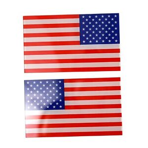 Pair Acrylic US American Flag Emblems for Titan Tundra Silverado F-150 Ram 1500