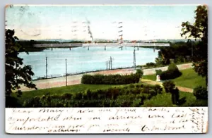 Cartolina posteriore indivisa Laurell Hill Connecticut River Springfield Massachusetts - Foto 1 di 2