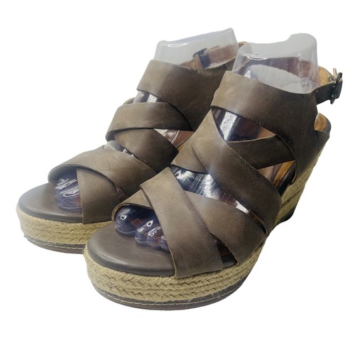 Clarks Indigo Amelia Drift espadrillas sandalo zeppa marrone donna 10