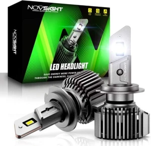 NOVSIGHT H7 LED Headlight Bulb 20000LM 100W(50W X2) 6500K White Car Headlight Bu - Picture 1 of 9