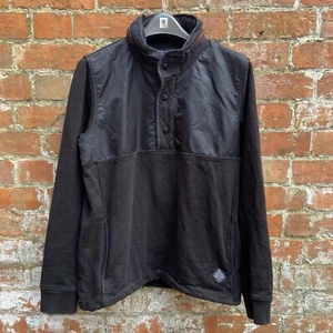 Paul Smith Jeans 1/2 Zip Sweatshirt Men’s Large Black Panel Concealed Hood - Picture 1 of 18