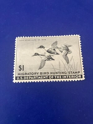 US Scott RW12 Federal Duck Stamp 1945 Muito bom estado, sem marca de charneira, em perfeito estado, sem marca de charneira, muito bom estado - Imagem 1 de 2
