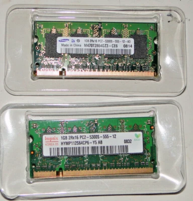 4X 1GB Notebook Memory DDR2 SO-DIMM Hynix Samsung Nanya 667MHz - Image 1 of 4