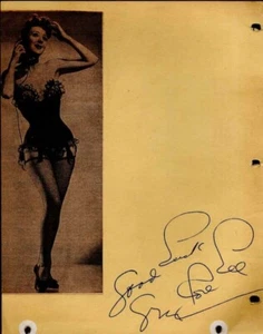 L - Hoja de papel artesanal autografiada Rose Lee de Gypsy con certificado de autenticidad - Imagen 1 de 1