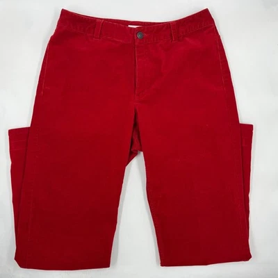 Pantalones rectos Liz Claiborne Audra para mujer calce clásico talla 8 rojo algodón pana Foto 1 de 4