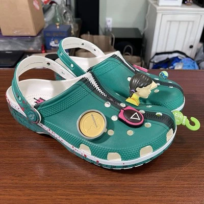 CROCS X Netflix Squid Game Classic Clog Green Unisex Size Men 7 Women 9 Jibbitz - Image 1 of 4