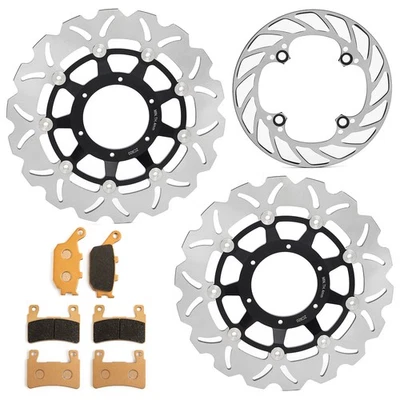 Para Honda 2 Discos de freno delanteros 1 traseros Rotores Pastillas CBR 600 RR CBR600RR 2003 2004 Foto 1 de 4