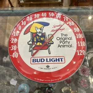 Bud Light Beer The Orig. Party Animal Spud Mackenzie 12" Jumbo Dial Thermometer - Picture 1 of 11
