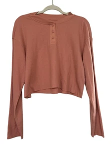 BP Shirt Cropped Henley Waffelstrick Medium Langarm - Bild 1 von 4
