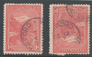 1903 TASMANIA  1d PICTORIAL'S - 2 x Pmk's ' ORFORD '  6 SCANS - Picture 1 of 6