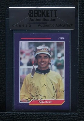 Tarjetas estrella de jinete estrella de caballo BAS 1992 Mike Smith #239 sello de autenticidad automático Foto 1 de 2