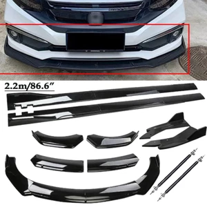 For Honda Civic 2016-2021 Front Bumper Spoiler Kit / Side Skirt / Rear Lip Gloss - Picture 1 of 21