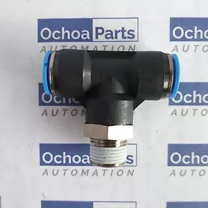 153114 FESTO PUSH-IN T-FITTING QST-3/8-12 - R 3/8 , 87 PSI=6 BAR LOT OF 3 PCS - Picture 1 of 4