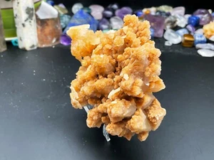 Yellow Calcite Flower Natural Crystal mineral specimen E032833 - Picture 1 of 3