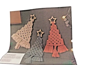 3 Piece DIY Macrame Christmas Tree Craft Kit Stars - Picture 1 of 2
