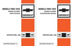 1968 - 1975 Chevrolet Car Parts & Illustrations Catalog Book Set - Picture 1 of 11