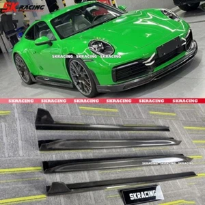Kits de carrocería de extensión de faldones laterales de fibra de carbono para Porsche 911 992 Carrera 2020-24 - Imagen 1 de 18