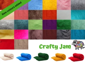 Needle Felting/Wet Carded Wool Batts Ideal for 3D, Fast Felting, Choose Colour - Picture 1 of 89