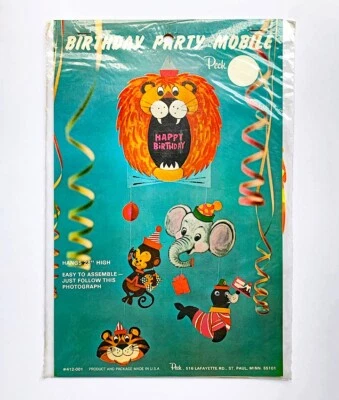 De colección Años 60 "Birthday Party Mobile" Peck Industries - ¡NUEVO EN PAQUETE! NOS Foto 1 de 4