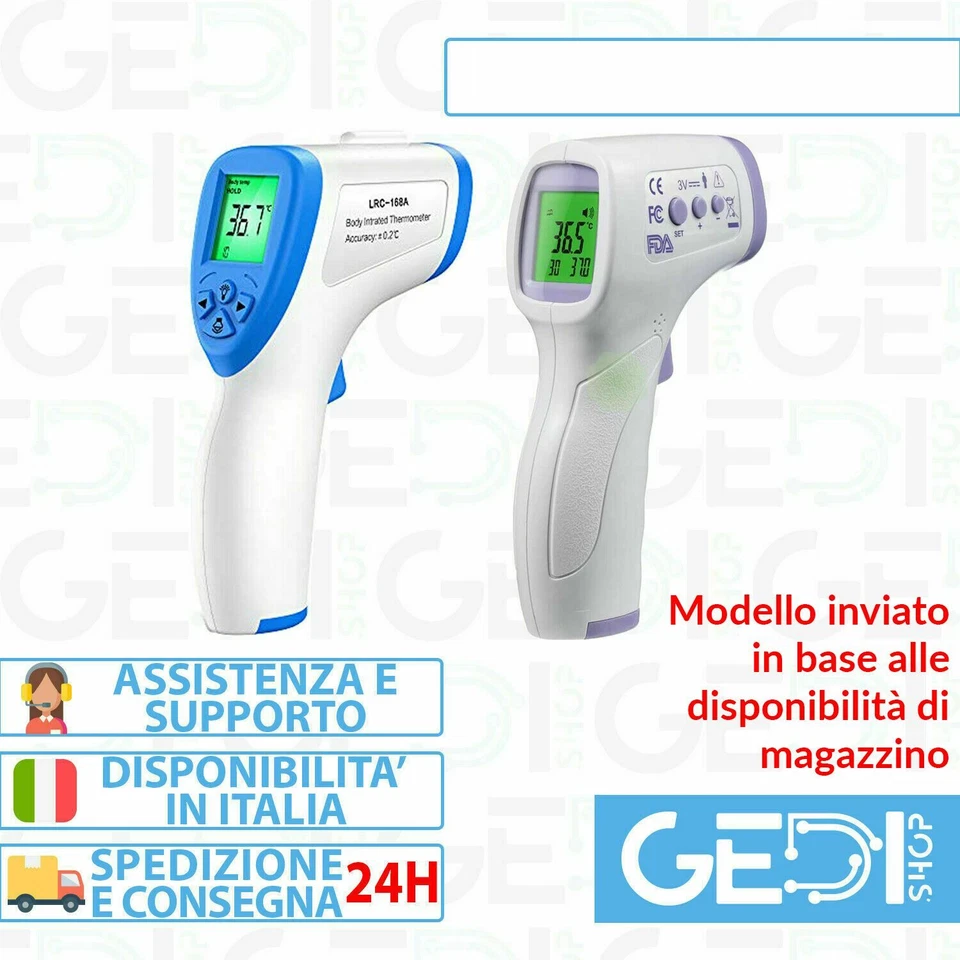 TERMOMETRO INFRAROSSI DIGITALE LCD SENZA CONTATTO FEBBRE - Immagine 1 di 1