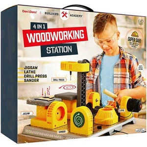 4 in 1 Woodworking Station for Kids - Wood Building Projects Kit for Boys - R... - Picture 1 of 9