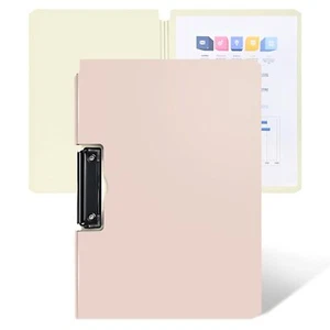 A4 File Folder with Metal Vertical Clip Pink Clipboard Nurse Student Office - Picture 1 of 8
