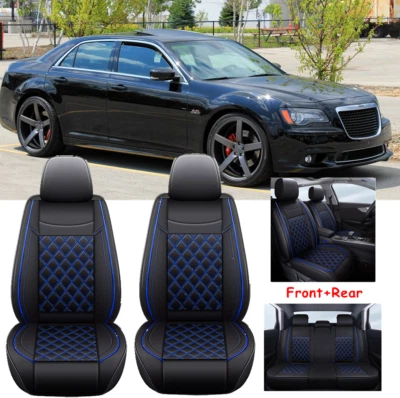 5-Seater Car Seat Covers Front Rear Full Set Cushion PU Leather For Chrysler 300 - Image 1 of 4