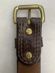Daltech Force BullBelt taglia 46 fondina pistola marrone pelle cucita ottone USA - Foto 1 di 14