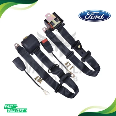 2 cinturones de seguridad delanteros retráctiles negros para todos Ford E350 2 piezas Foto 1 de 4